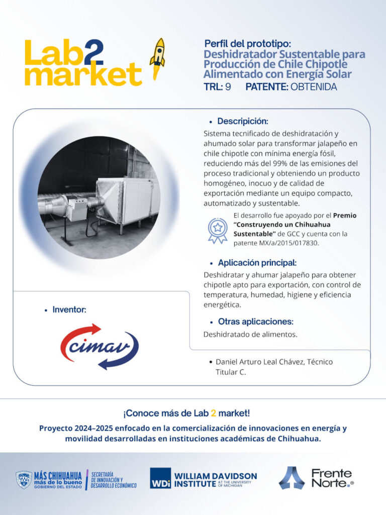 Prototipos Lab to Market - Deshidratador de chipotle