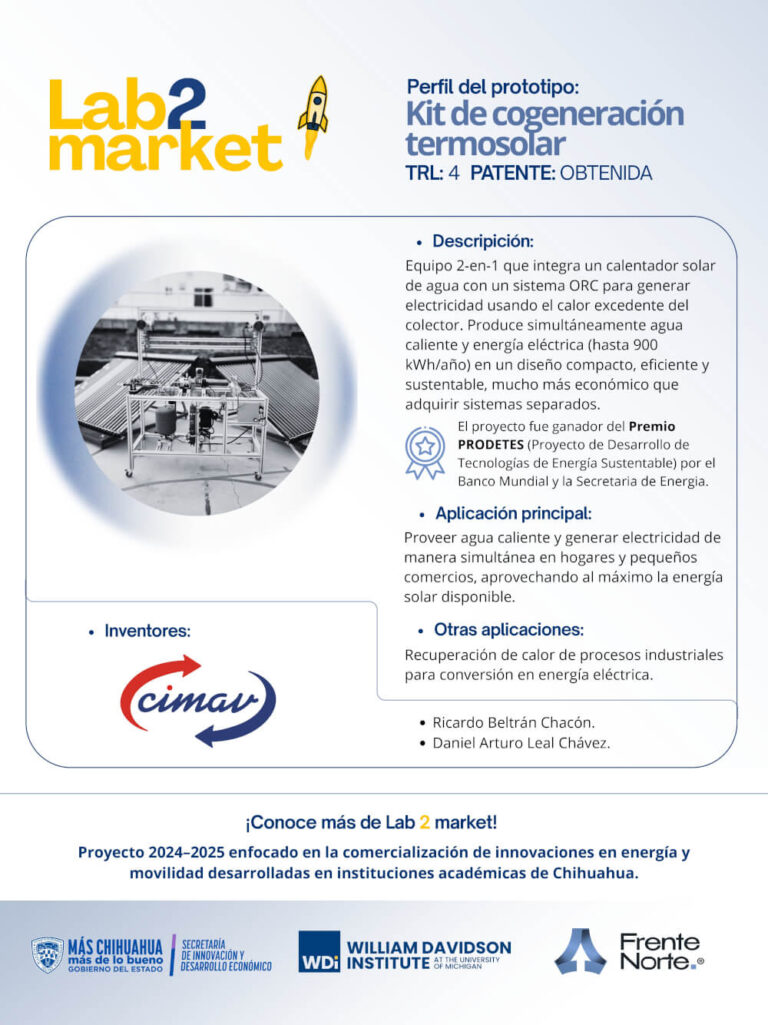 Prototipos Lab to Market - Kit de cogeneración